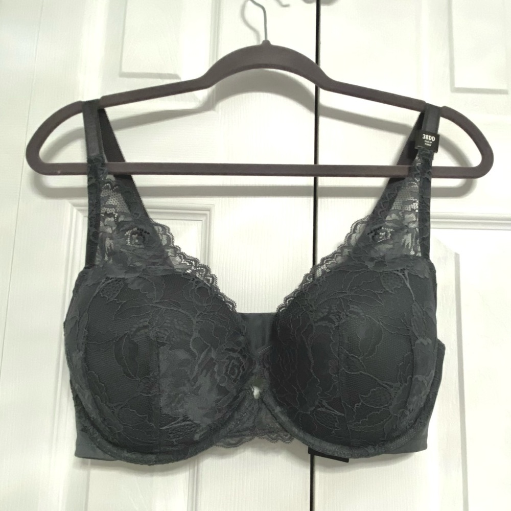 Torrid Slate Gray Lace Push-up Plunge Bra Size 38DD